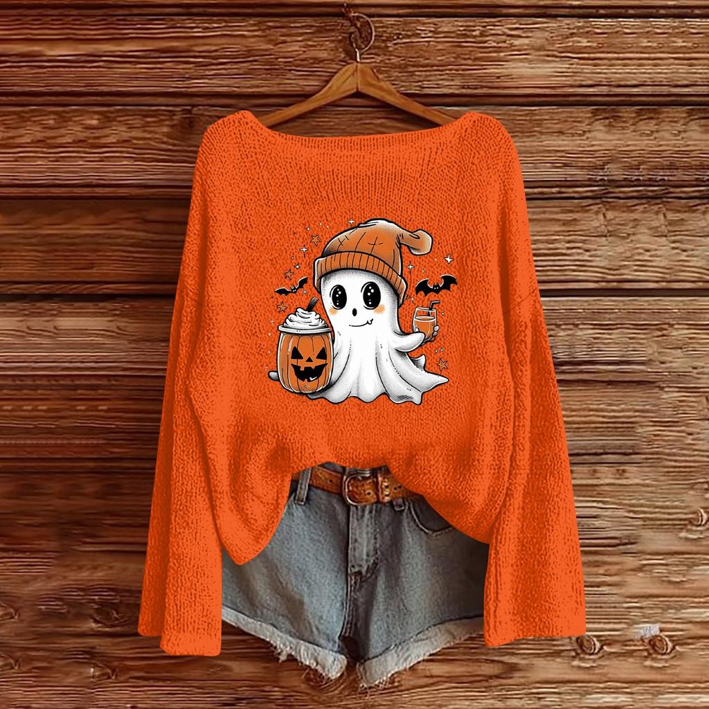 Halloween Sweatshirts For Children Boys And Girls Knit Sweater Cute Shirt Fall Crewneck Pullover Tops