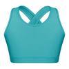 Kids Girls Dance Top Sport Cropped Top Vests Shoulder Straps Sleeveless Keyhole Back Shockproof Running Gym Yoga Sports Bra Top