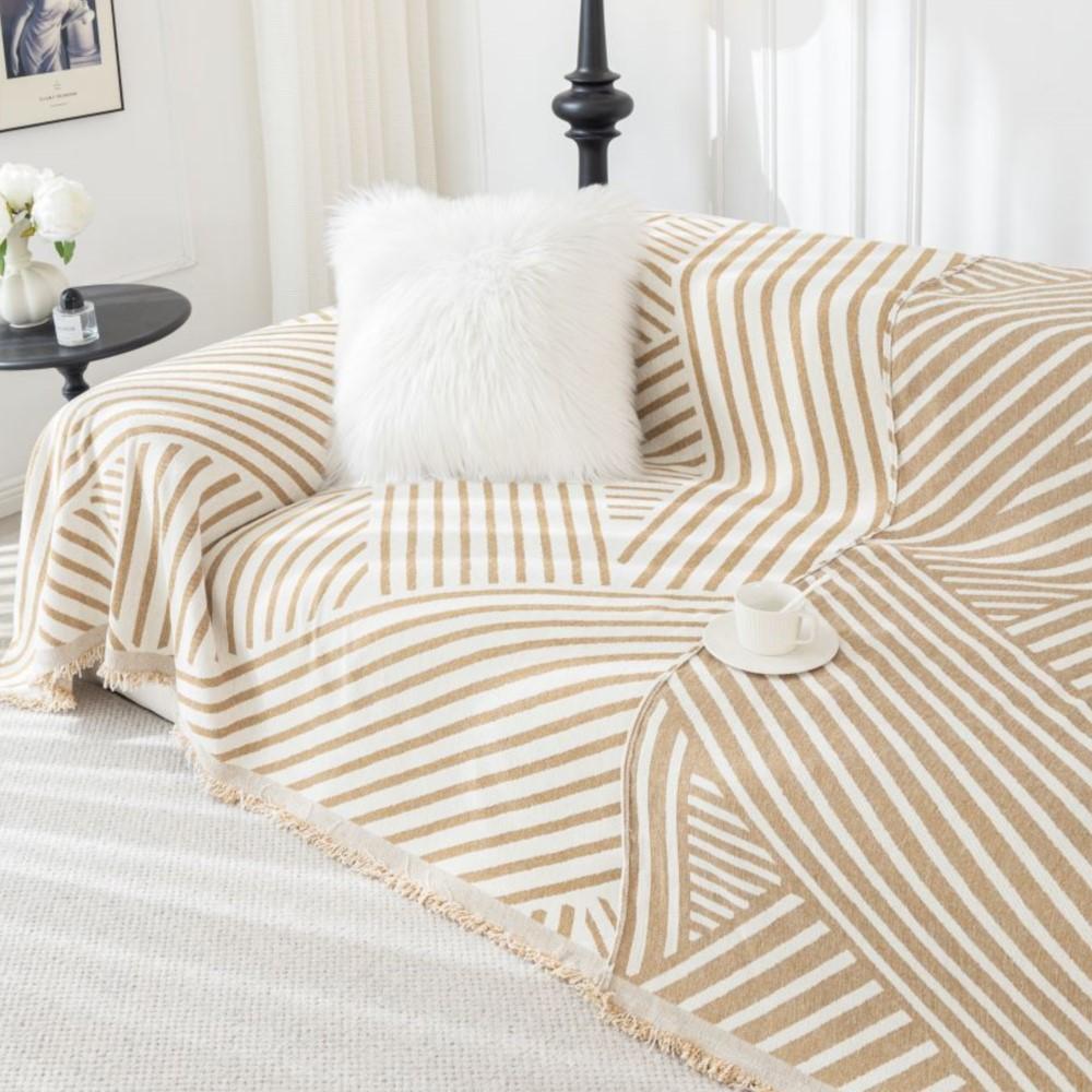 Чехол на диван с принтом, полотенце, новая диванная подушка, ленивый цельный кусок четырех сезонов, универсальное синельное черно-белое одеяло, ковер