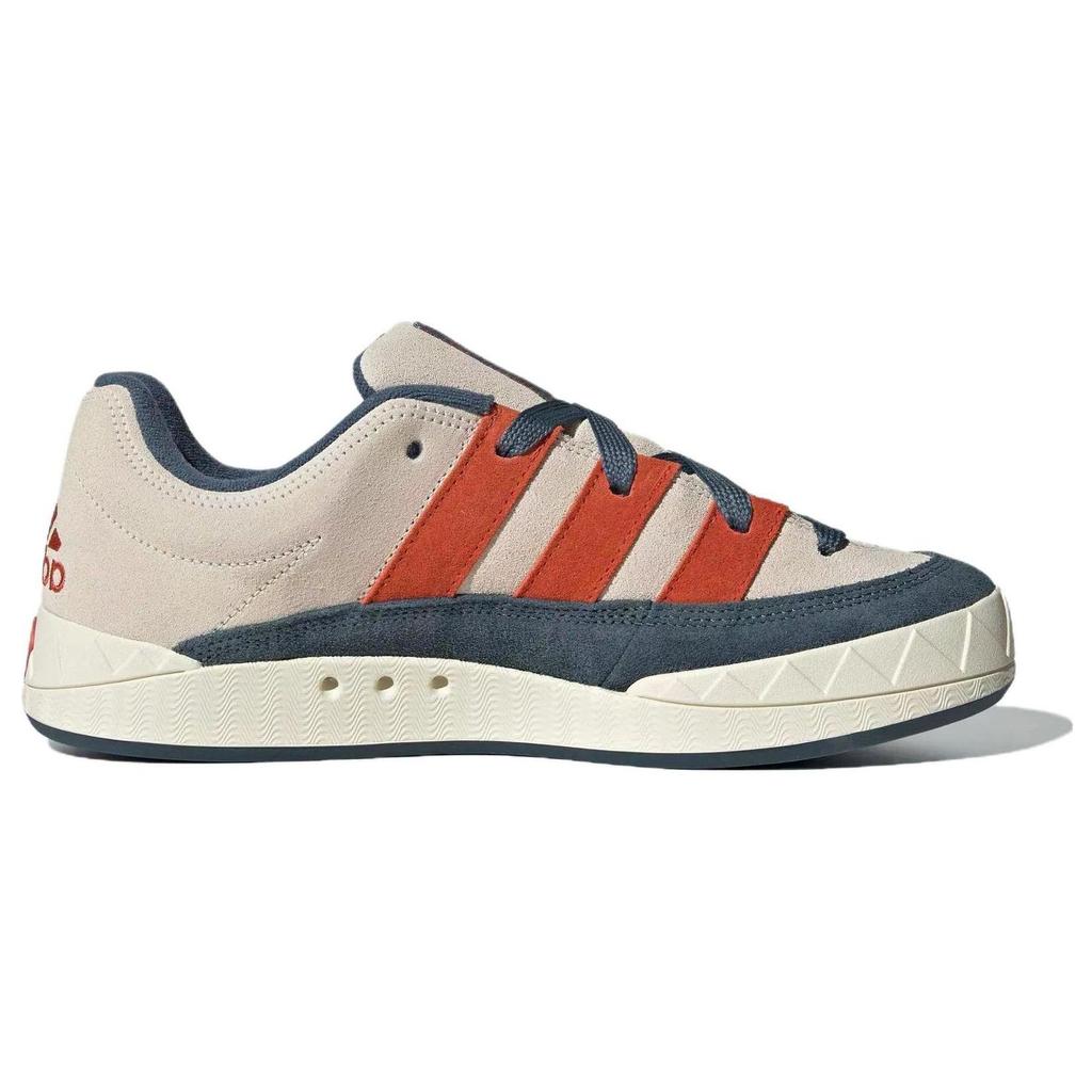 Adidas Adimatic Comfortable Trendy Slip-Resistant Low-Top Skate Shoes Unisex Sneakers White Blue Orange ID1000
