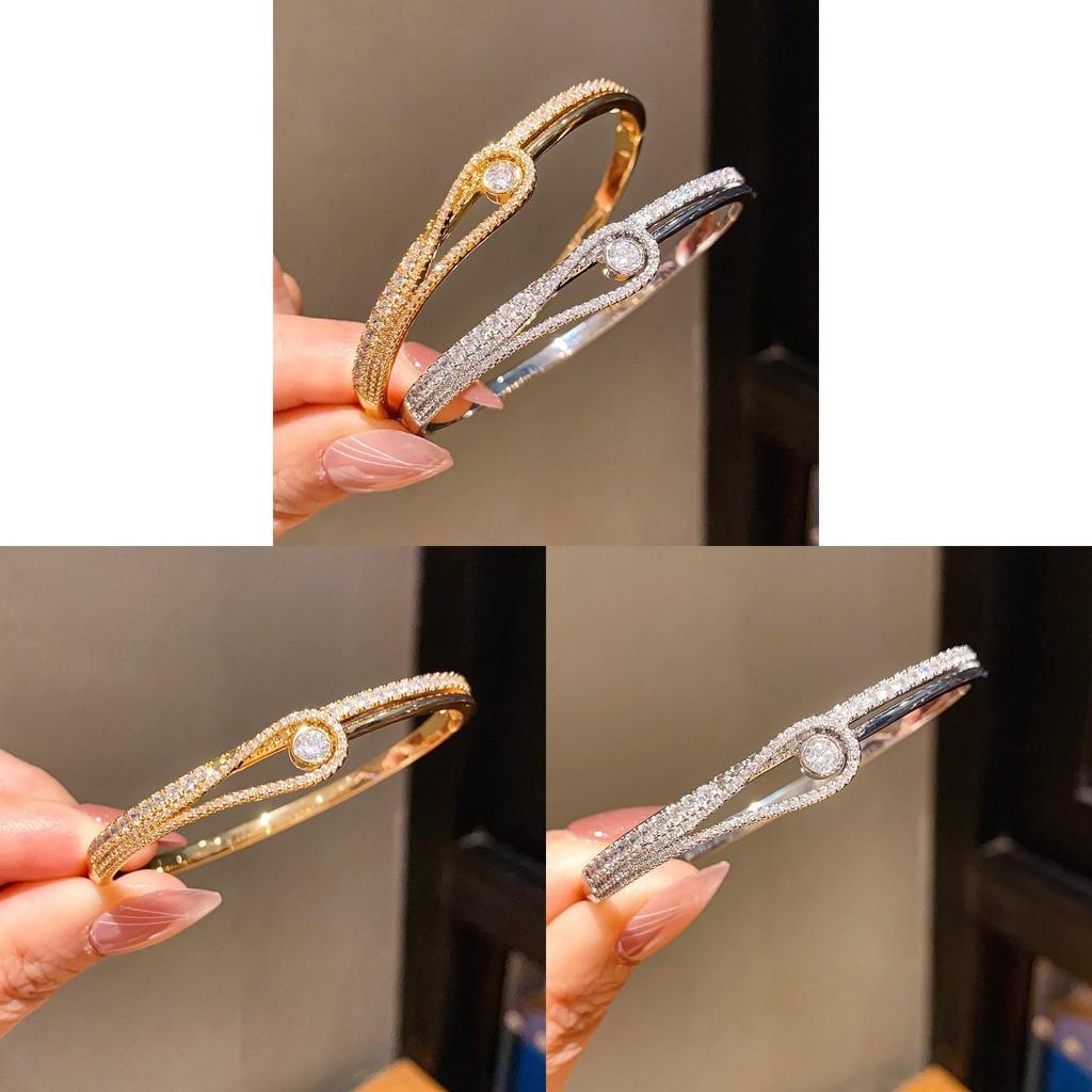 Минималистичный браслет-браслет с цирконом для женщин, ювелирное изделие с позолоченной медью