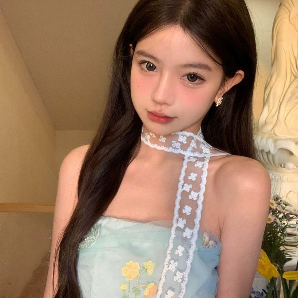 1 шт. Длинный ленточный головной платок Белый бант Повязка на голову Платок Новый шарф для волос Летний головной убор