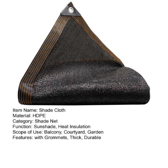 Black Shade Cloth with Grommets Thick Heat Insulation Outdoor Garden Greenhouse Balcony Patio Pergola Plants Flower Sunblock Shading Mesh Netting