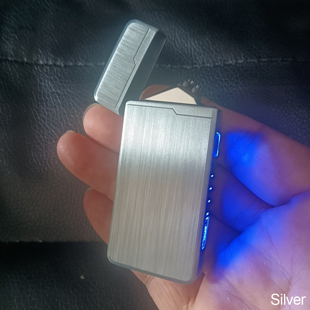 1 шт. Новый ветрозащитный металлический USB-зажигалка-фонарик, реактивная двойная плазменная дуговая зажигалка, газовая электрическая, перезаряжаемая бутаном, для трубки, сигары