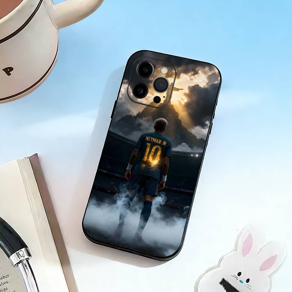 Футбольный 10 Для NEYMAR JR Чехол для телефона Для iPhone 17, 16, 15, 14, 13, 12, 11 Plus, Pro Max, Другие Мягкий Черный Чехол