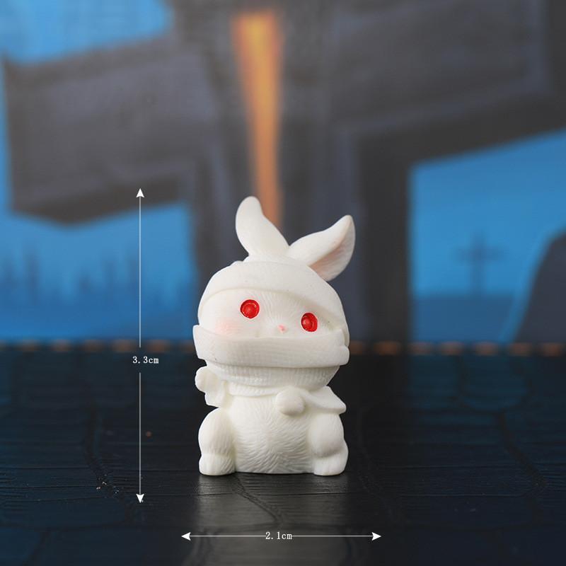 Delightful Halloween Cartoon Resin Rabbit Figurines For Succulent Planters And Mini Gardens