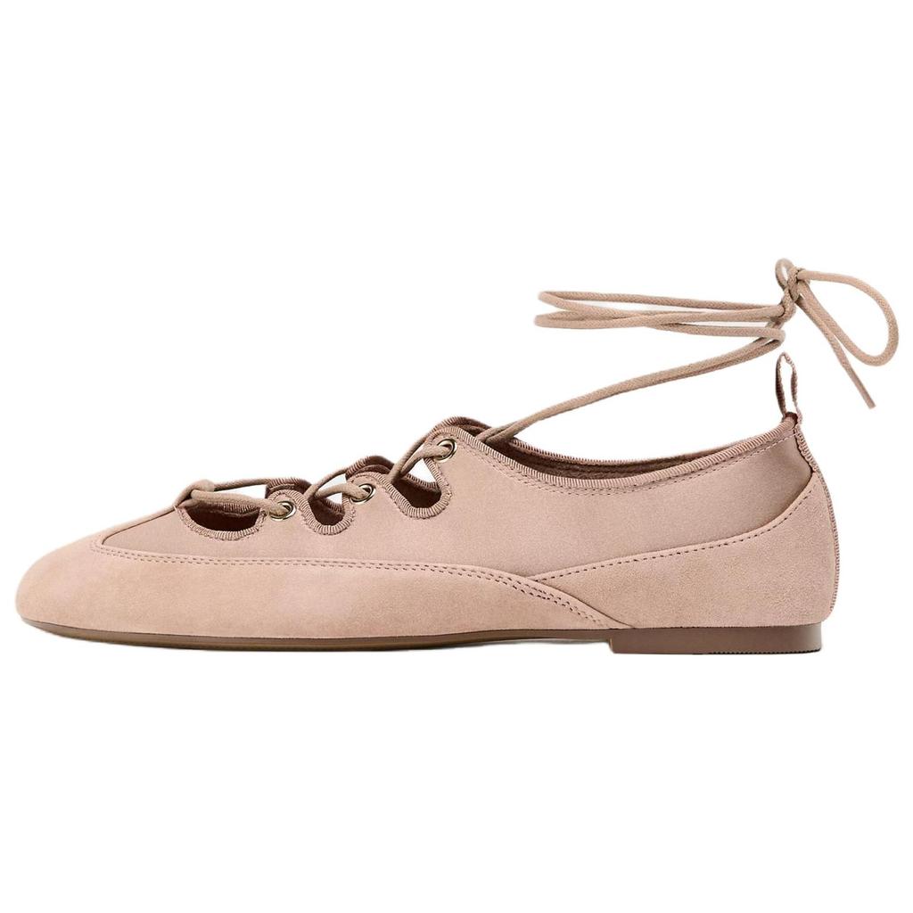 Zara Fashionable Comfortable Personalized Trendy Design With Decorative Contrast Details Round Toe Ballet Flats Women Flats Pink 12545510050