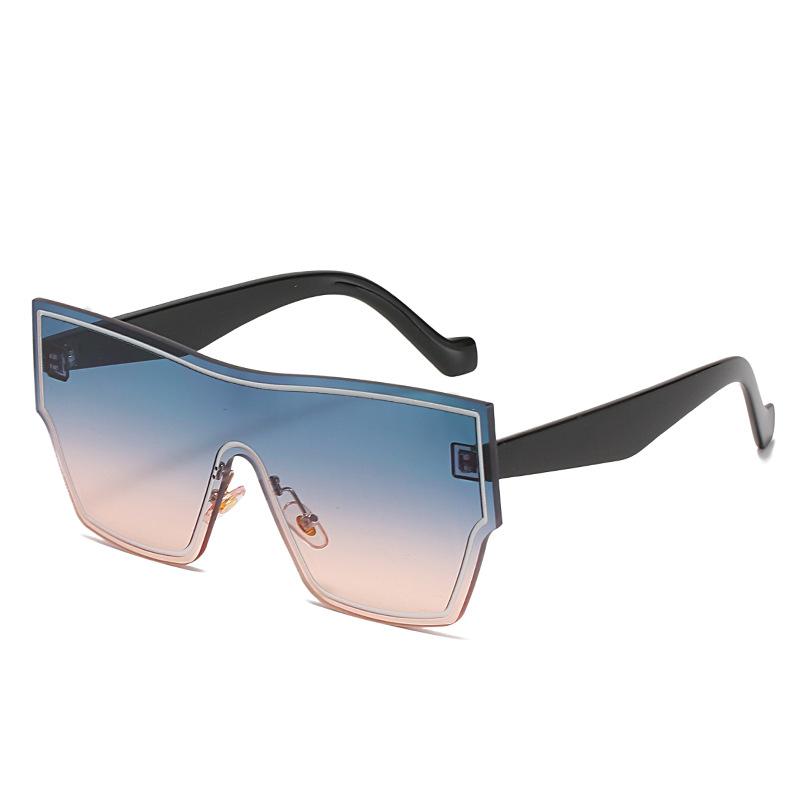 New integrated sunglasses, European and American trend large-frame one-piece color matching lens glasses, personalized sunglasses