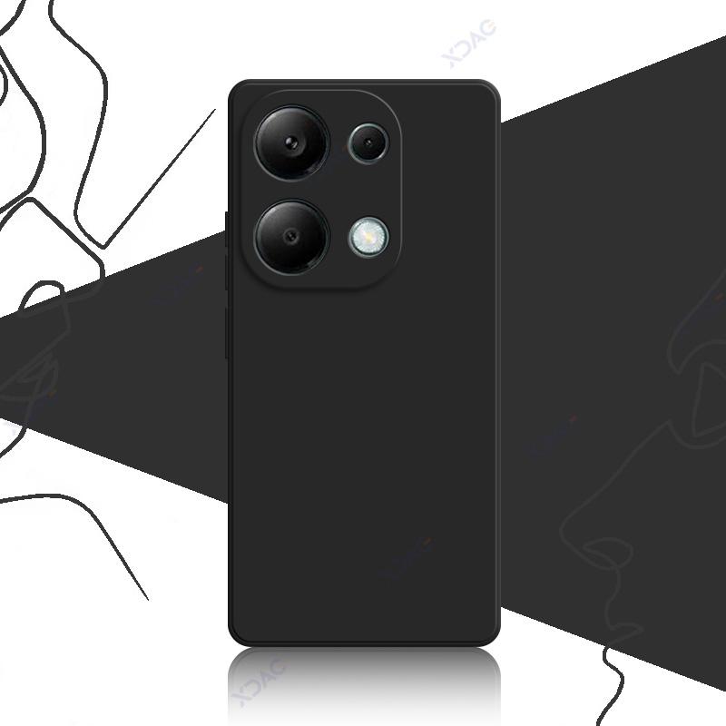 Роскошные квадратные жидкие силиконовые чехлы для Xiaomi POCO M6 Pro 4G POCOM6Pro 6.67" MTK G99 Ultra 360 Soft Phone Armor Cover