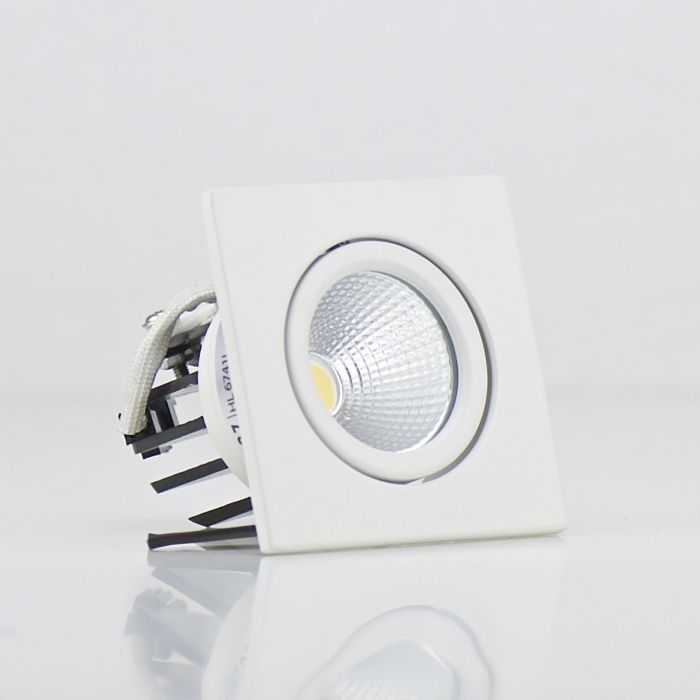 Spot LED carré blanc 3W 2700K