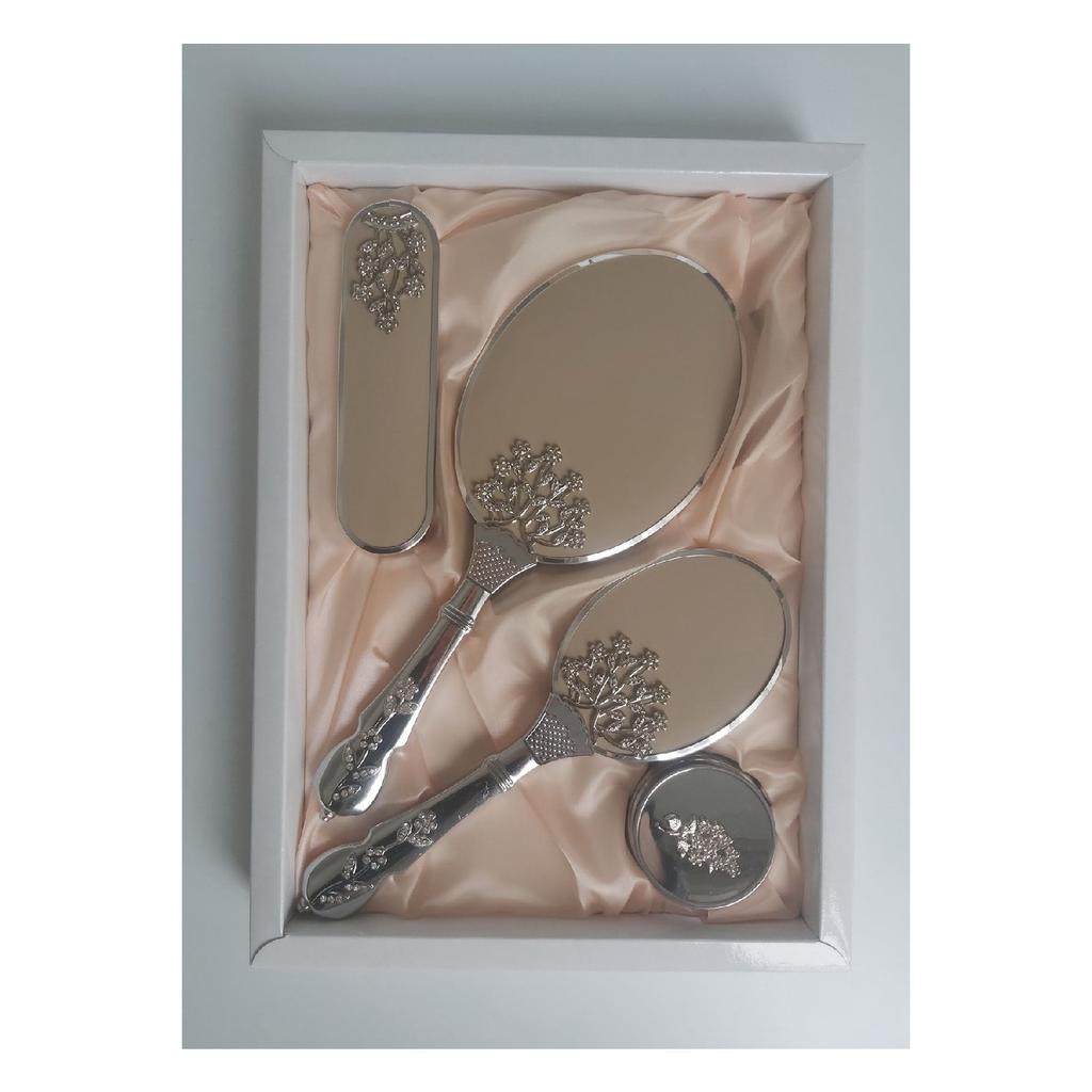 Off-white Bridal Bundle Mirror Comb Set / Dowry Box