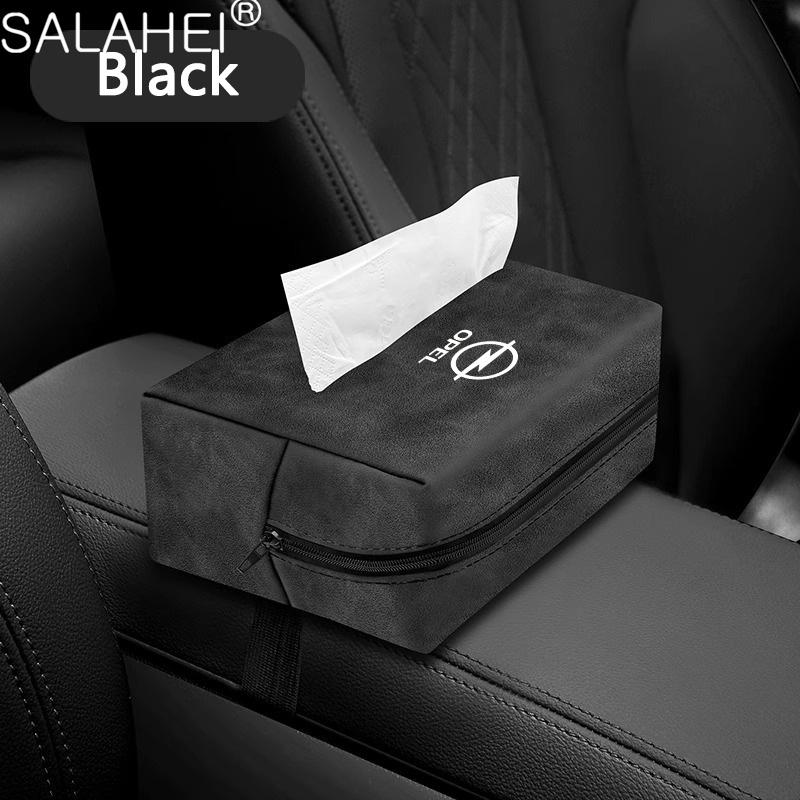 For Opel Mokka Corsa Astra Combo Grandland Insignia 2024 2025 Car Logo Tissue Box Paper Storage Bag Organizer Interior Accessori