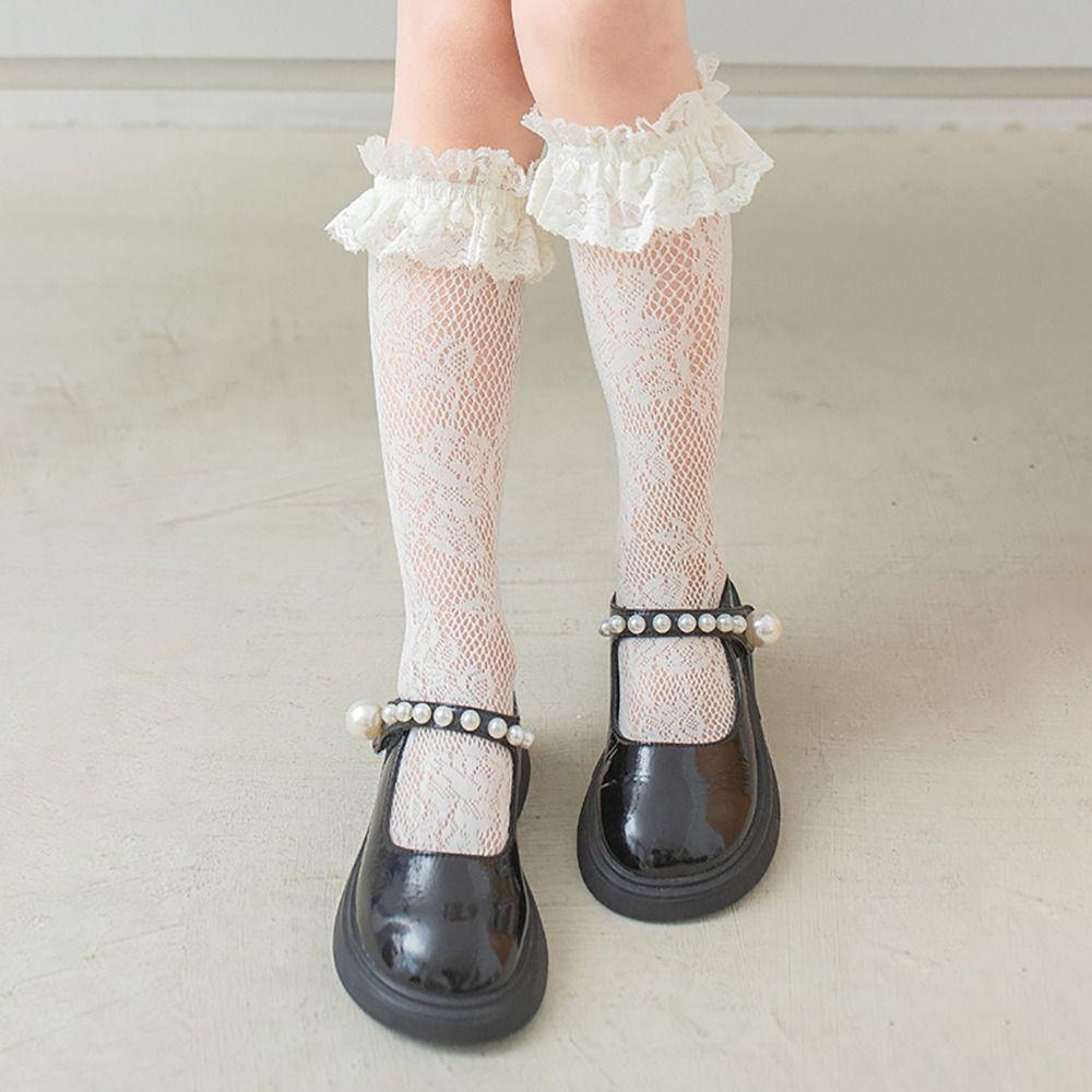 Mesh Lolita Sock Cotton Spandex Girl Long Socks Baby Dress Hollow Mesh Socks