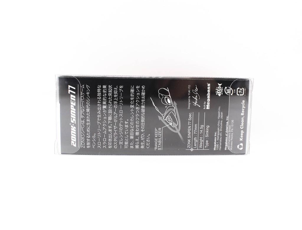 Megabass Zonk Sinpen 77 Тонущая приманка Ghost Lime Chart OB (3184)