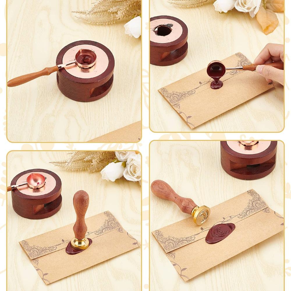 Brass Wax Seal Stamp with Wood Handle for DIY Scrapbooking Raven 25mm