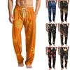 Men's Knitted Fashion Print Pocket Casual Pants Pajama Pants