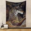 "Intricate Wolf Art with Swirling Patterns" Patterned tapestry home decor, suitable for bedroom and living room, gift