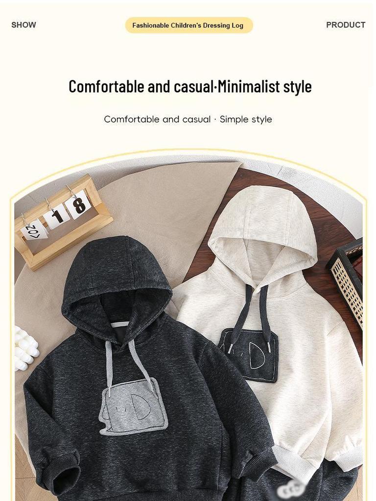Новый весенне-осенний комплект детского свободного худи - корейский стиль для мальчиков
