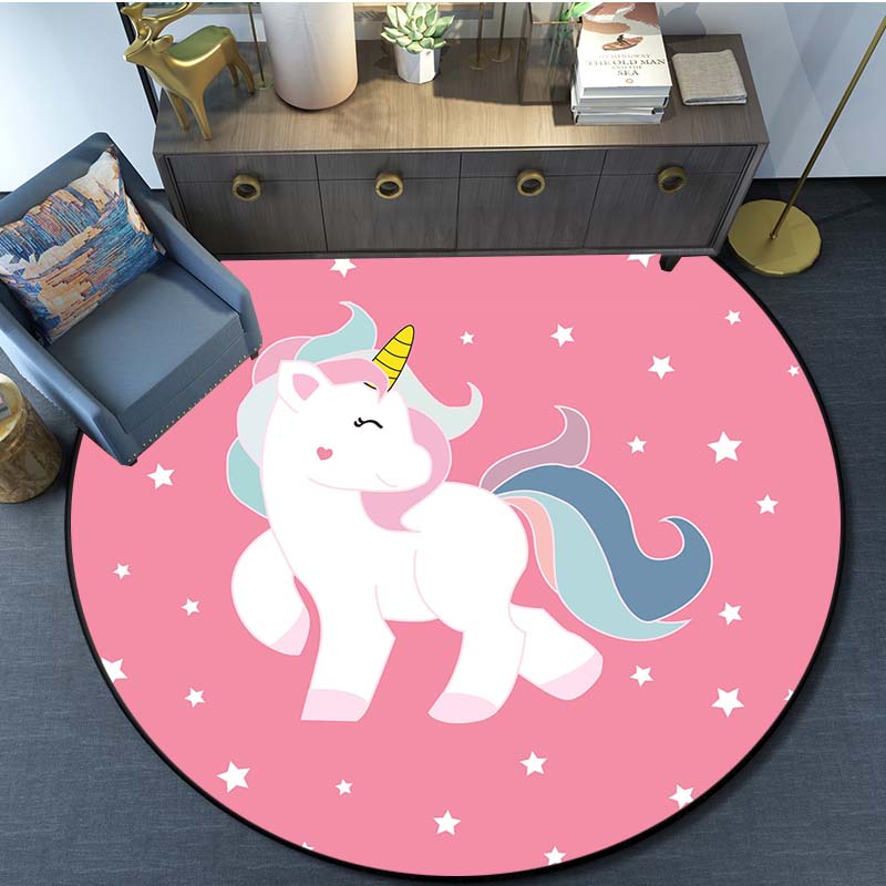 Коврик с принтом Русалки и единорога, круглый ковер с рисунком, коврик для кухни, спальни, игровой коврик для детской комнаты, детский игровой коврик, домашний декор