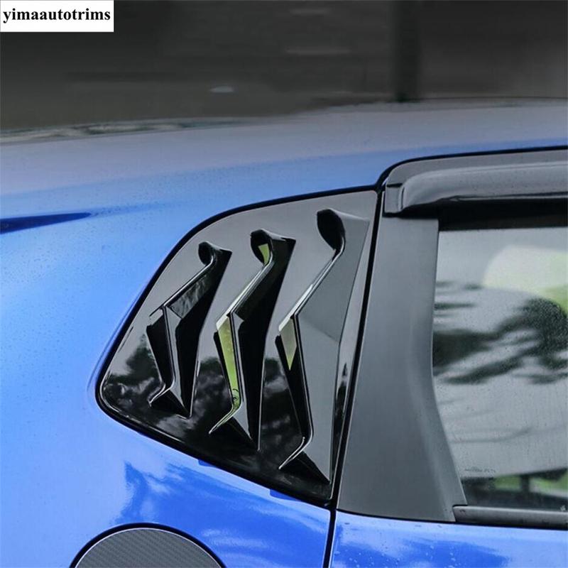 Black Rear Window Shutter Louver Sun Shade Side Air Vent Panel Decoration Cover Trim Accessories For Honda FIT JAZZ 2014 -