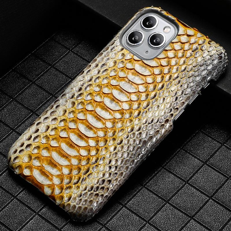 100% Genuine Python Leather Phone Case For iPhone 16 14 15 Pro Max Plus 15Pro 16Pro 16 ProMAX Luxury Shockproof Back Cover