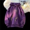 Unisex Hooded Oversized Fleece-Lined Cotton Sweatshirt Winter Warm Streetwear Print Pullover Teens Adults