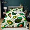 Комплект постельного белья с авокадо Комплект постельного белья с милыми фруктами Покрывало для одеяла Queen Tropical Botanical Cartoon Полиэстеровое одеяло