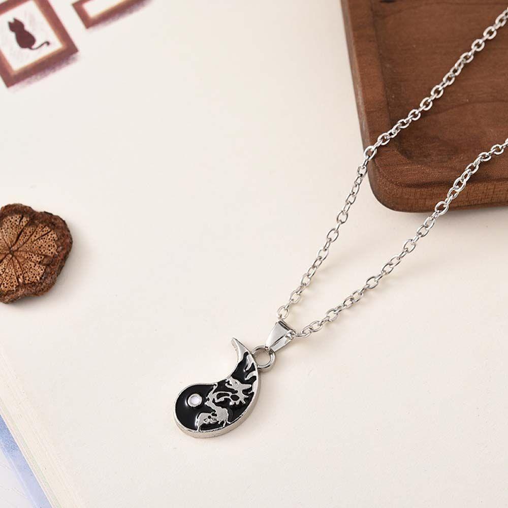 Инь Ян подарок на день Святого Валентина кулон колье пара кулон Тай Чи ожерелье ключицы ожерелье