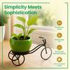 Cycle-Shaped Metal Plant Stand for Indoor & Outdoor Use, Metal Cycle Flower Vase, Decorative Iron Planter Pot Holder for Flowers & Ornaments