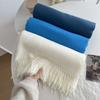 Classic Solid Tassel Scarf Men Women Fall Winter Imitation Cashmere Thick Versatile Shawl Causal Wrap Warm Muffler Male Female
