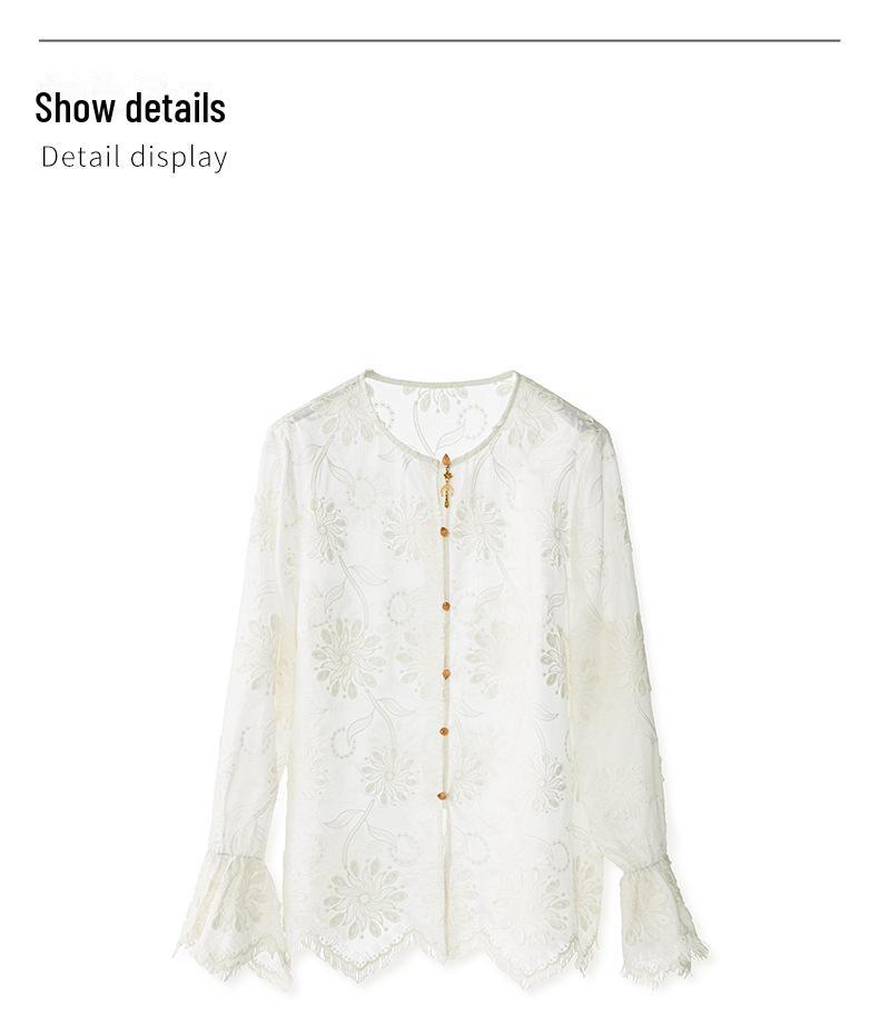 Весеннее платье с вышивкой из жаккарда и рукавами-трубами - Новый китайский стиль