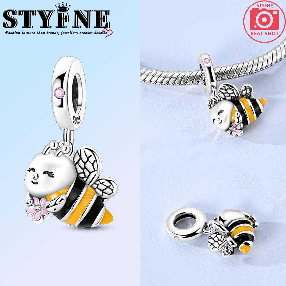 Copper Dreamy Bee Firefly Luminous Purple Butterfly Charms Beads Pendant For Original Bracelet Woman Girl Jewelry