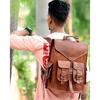 Bag Vintage Leather Rucksack Backpack Men's Genuine Laptop Travel Brown New Real