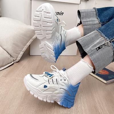 Женские кроссовки на толстой подошве, новые дышащие сетчатые спортивные туфли на платформе со шнуровкой для женщин, повседневная женская обувь для ходьбы, Tenis De Mujer