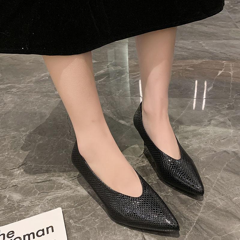 Черные туфли-лодочки на высоком каблуке с острым носком в клетку для женщин Шикарные Элегантные Тренд 2025 Y2k Удобные Весенне-осенние Офисные Женские Туфли