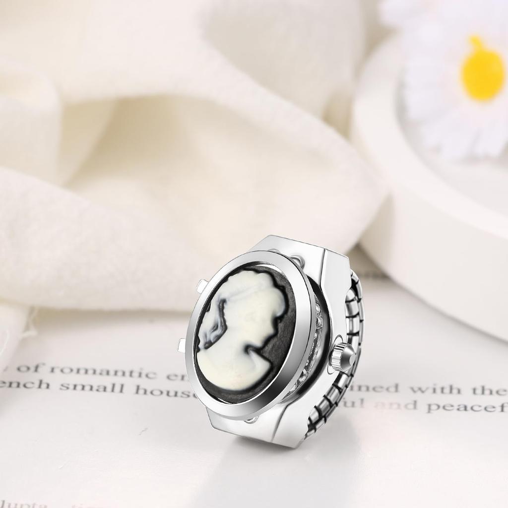 JEWELRYWE Женские кольцо-часы Простое Стильное Нержавеющая сталь Кольцо на палец Свободный размер Кварц Модный аксессуар - Подарок на День Рождения Рождество День Святого Валентина