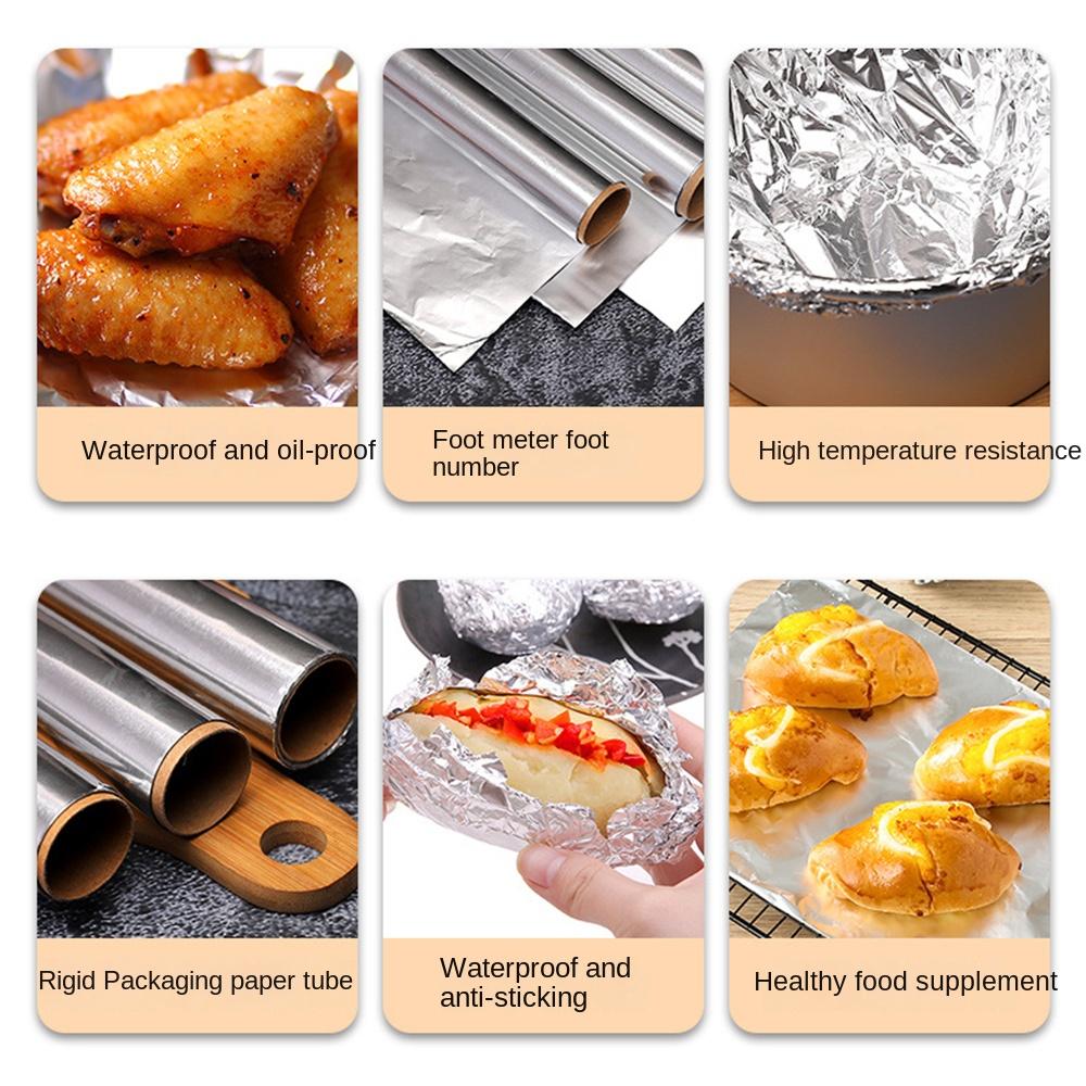 5M/10M/20M Thickened Barbecue Tin Foil Roll Disposable Baking Wrap Tin Foil  for Ovens Freezers