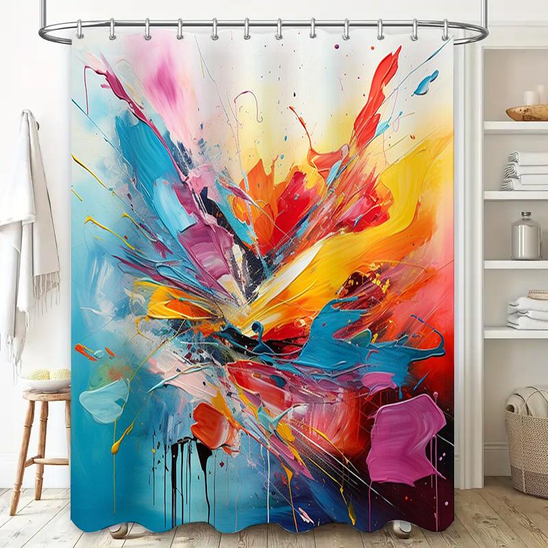 Цветная шторка для душа с дизайном в стиле splatter art Декор для ванной комнаты для украшения дома на кухне в столовой