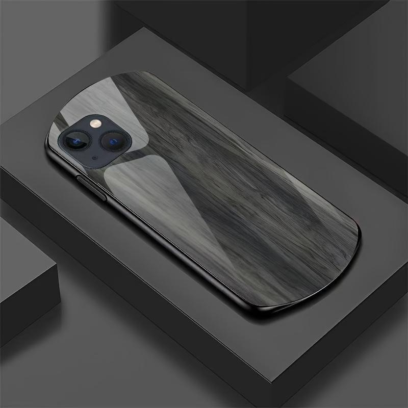 Стеклянный чехол для телефона с рисунком под дерево, подходит для iPhone 17 16 15 14 13 12 11 Pro/Max/Plus, противоударная задняя крышка