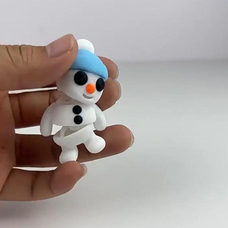 3D-печатная фигурка рождественского снеговика Милый миниатюрный снеговик Украшения для микроландшафта Настольное праздничное украшение Подарок