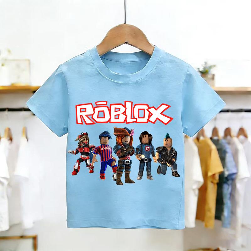 2026Roblox Tshirt Summer FashionShort Sleeved Top Tshirt Boys and Girls Tops Summer Game Streetwear White Kids Tees