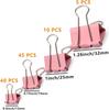 Binder Clip Paper Clamps Assorted Sizes Mini Small Medium Large 100 Pcs Clips for Office School Supplies Pink