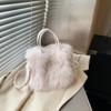 Chic Furry Small Handbag: Fashionable Ladies' Square Shoulder & Messenger Bag for Autumn/Winter