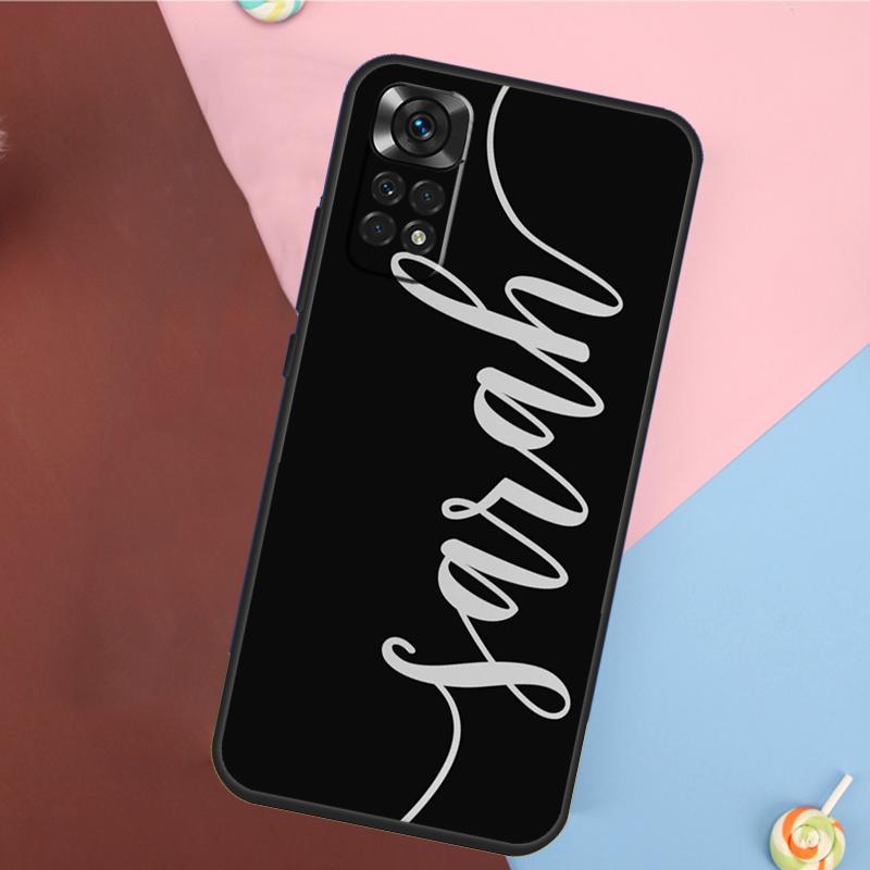 Персонализированный чехол с индивидуальным именем и подписью для Redmi Note 12 Pro 8 9 10 11 Pro Note 9S 10S 11S 8T Redmi 10 12C 9C 10A 10C