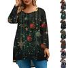 Women's Fashionable Casual Long Sleeved Plus Size Print Top Plus Size Floral Print Top