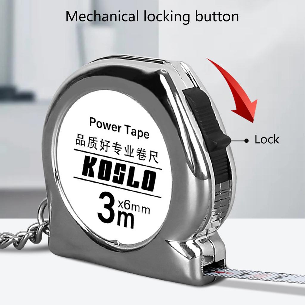 Компактная рулетка с карабином 3 метра Портативный корпус из АБС-пластика Углеродистая сталь Ленточная рулетка для дома офиса использования на открытом воздухе