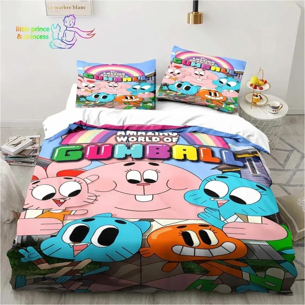 Удивительный мир Gumball 3D печатный комплект постельного белья односпальная кровать двуспальная кровать размера «king-size» для взрослых и детей спальня постельное белье подарок
