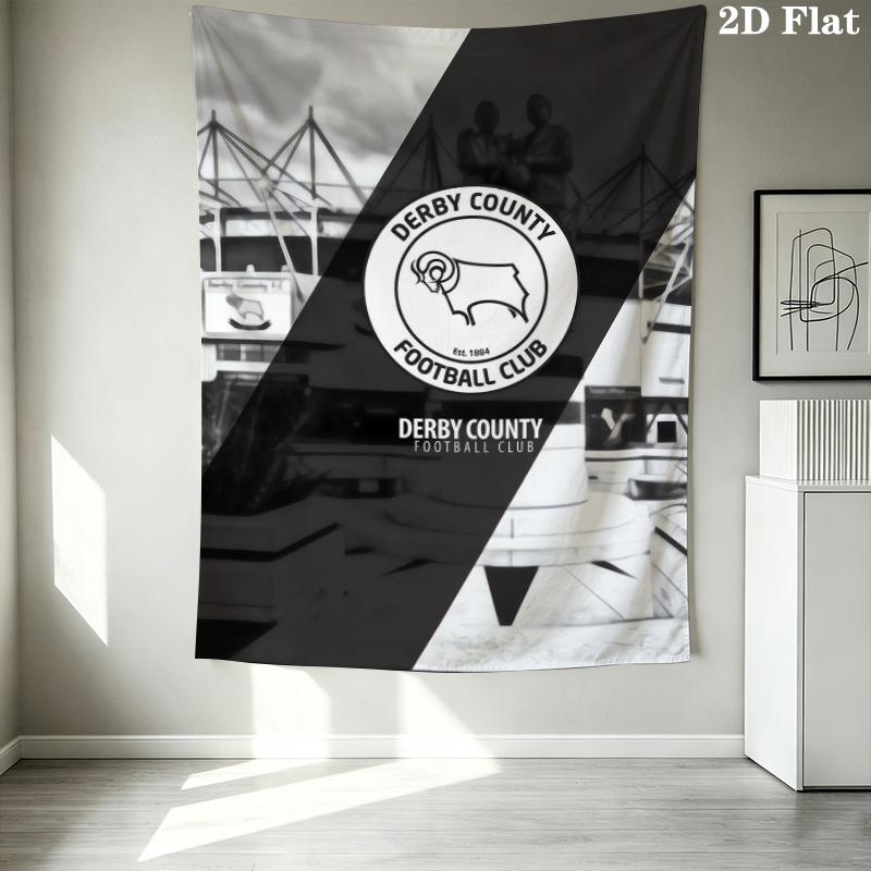 Derby County FC Wall Tapestry Aesthetic Wall Hanging Printed Fabric Blanket Decorative Tapestries for Bedroom Living Room Home Decor