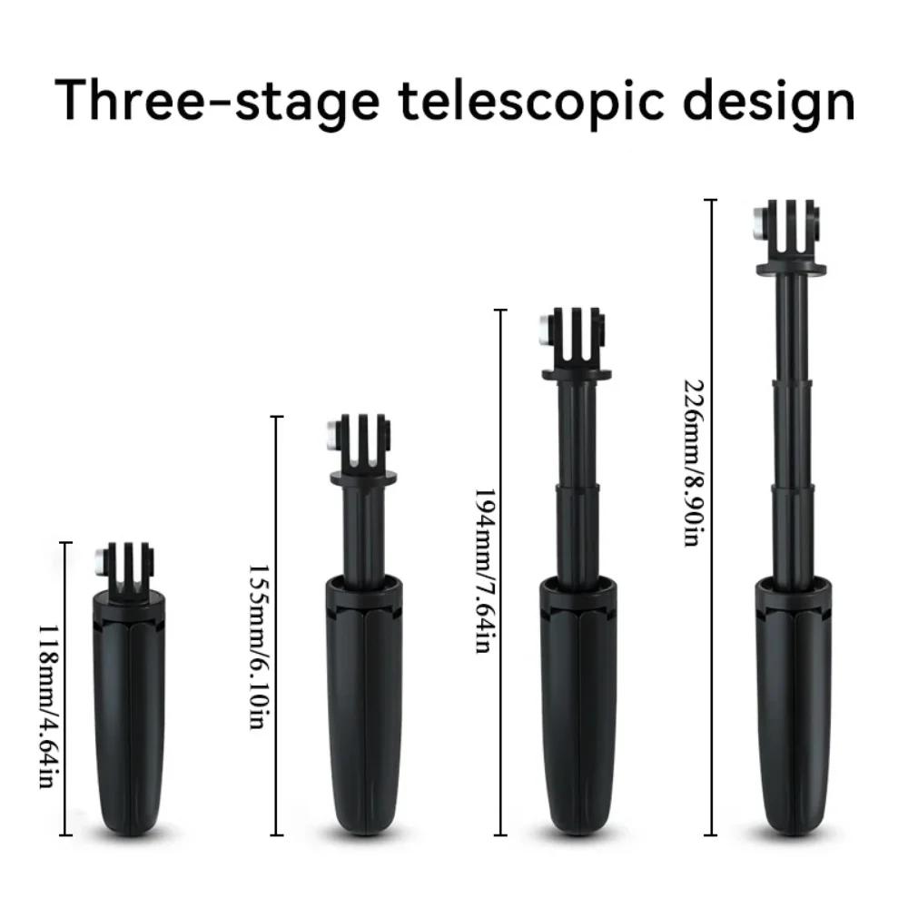 Mini Extendable Tripod Foldable Tripod Portable Monopod for Go Pro Hero 12 11 10 Black Session Osmo Action Camera Vlog Accessory