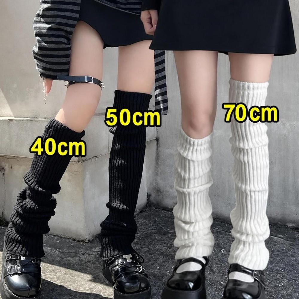 40/5070cm Length Lolita Leg Warmers Knitted Crochet Socks Knitted Leg Warmers Autumn Winter